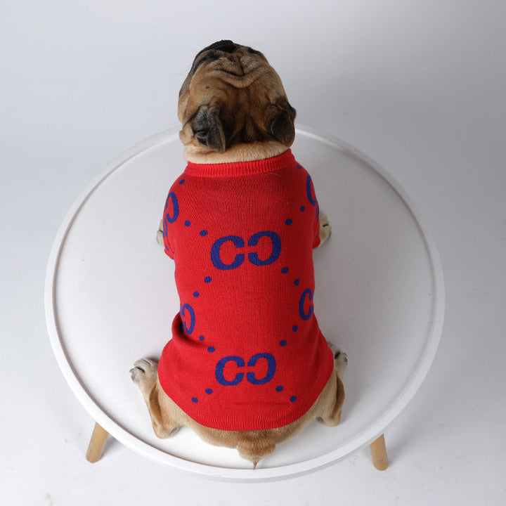 Pet Sweater Autumn And Winter Thickening Red