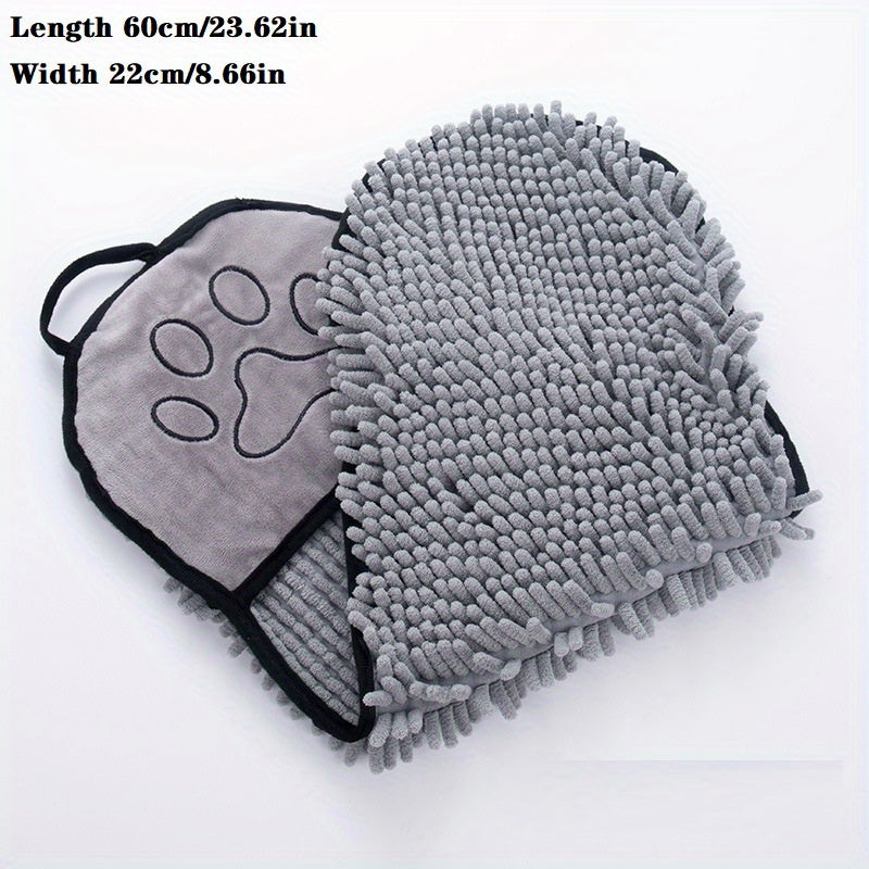 Super Absorbent Microfiber Pet Towel With Hand Pockets Quick Drying Machine Washable Pet Care Towel