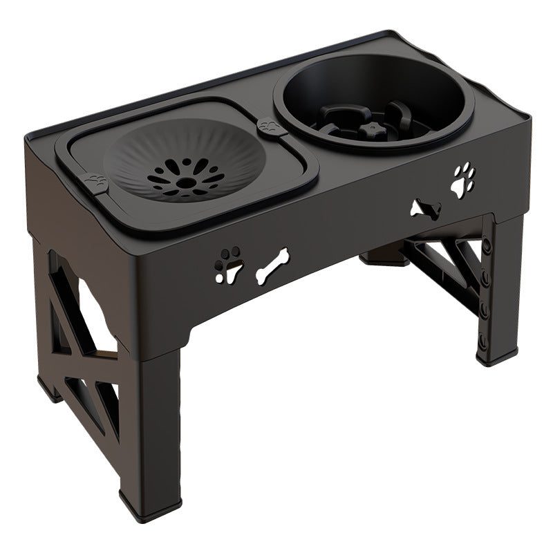 Pet Stainless Steel Double Bowl Elevated Feeder Durable Feeding Station