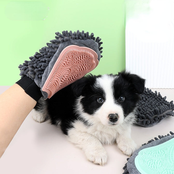 2 In 1 Pet Grooming Glove Bath Brush Massage Cleaning Tool