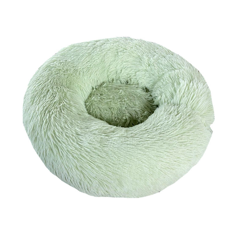 Soft Thick Cotton Plush Round Pet Bed For Cozy Comfort And Rest