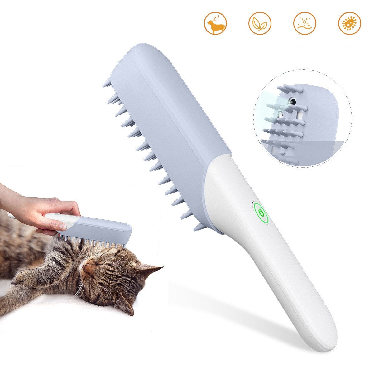Silicone Pet Grooming Massage Brush Deodorizing Cleaning Fur Removal Tool
