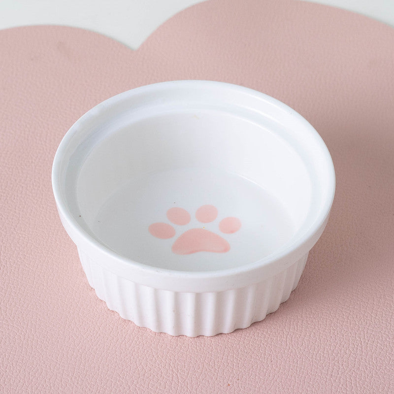 Bowl Ceramic Double Bowl Water Bowl Tall Diagonal Pet Bowl supplies