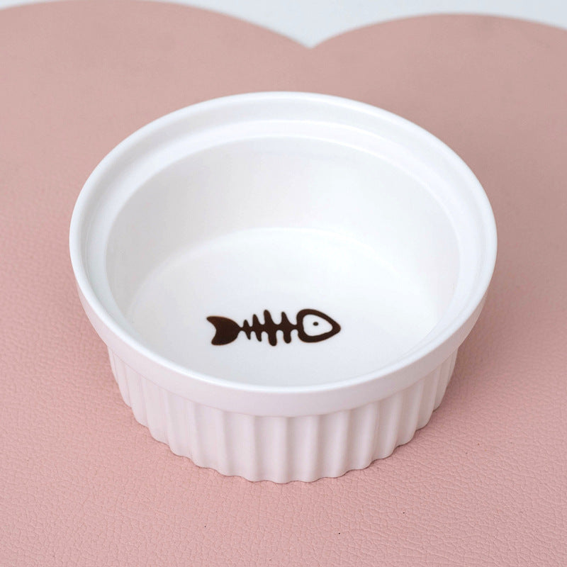 Bowl Ceramic Double Bowl Water Bowl Tall Diagonal Pet Bowl supplies