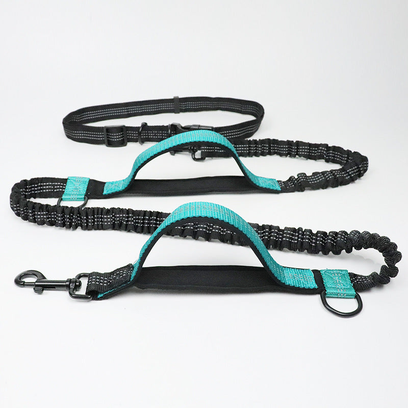 Reflective Multi Function Elastic Pet Leash Running Traction Lead