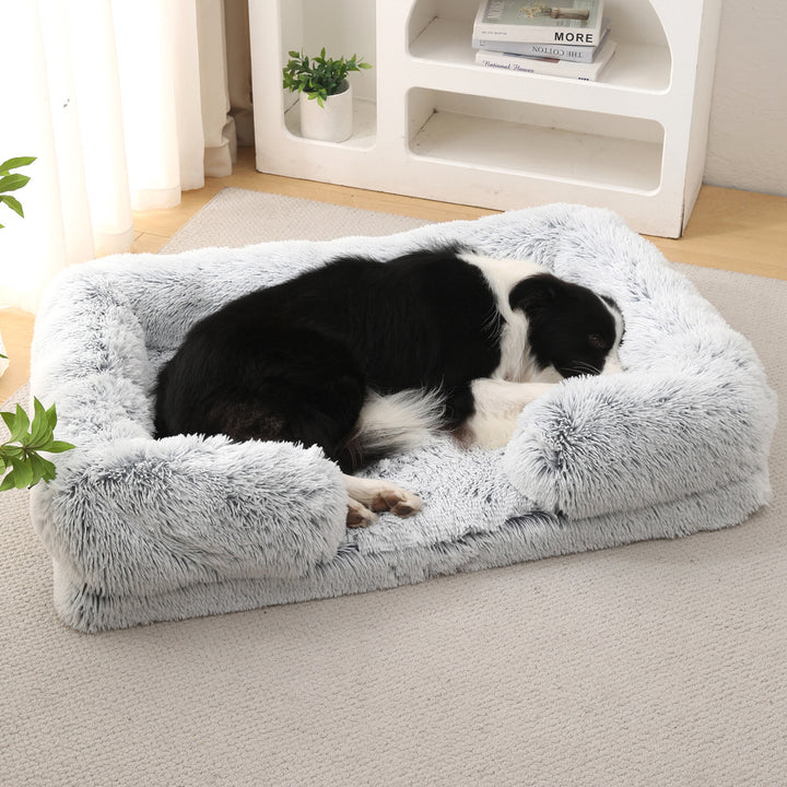 Plush Round Pet Bed Winter Warm Sleeping Nest For Comfort