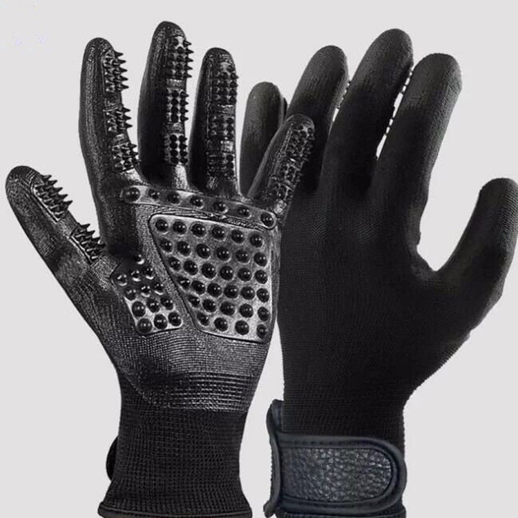 Soft Rubber Pet Grooming Glove Shedding Hair Remover Massage Brush