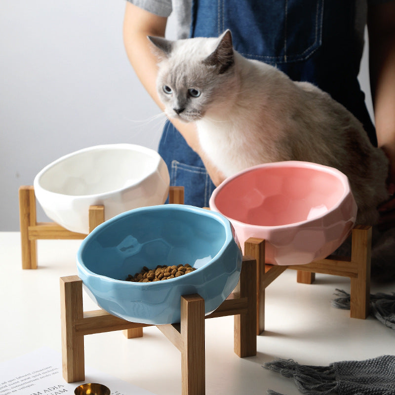 Pet bowl oblique mouth bowl food bowl method bucket food bowl