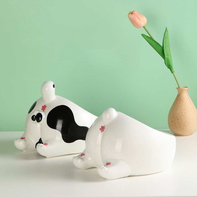 Ceramic Raised Pet Feeding Bowl Single Mouth Food And Water Holder