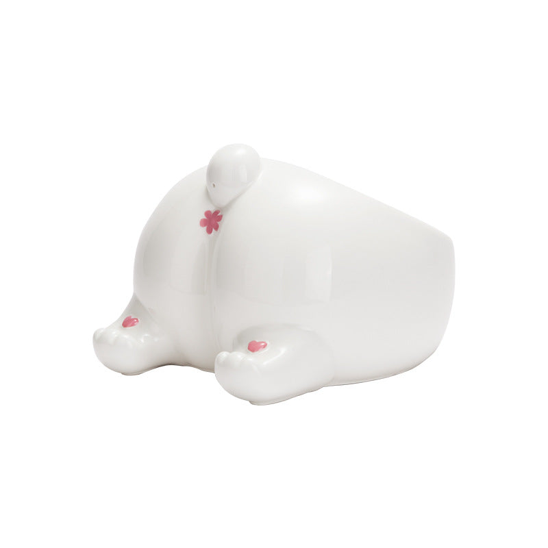 Ceramic Raised Pet Feeding Bowl Single Mouth Food And Water Holder