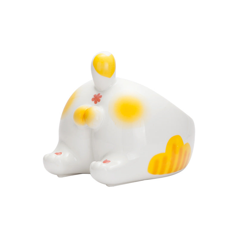 Ceramic Raised Pet Feeding Bowl Single Mouth Food And Water Holder