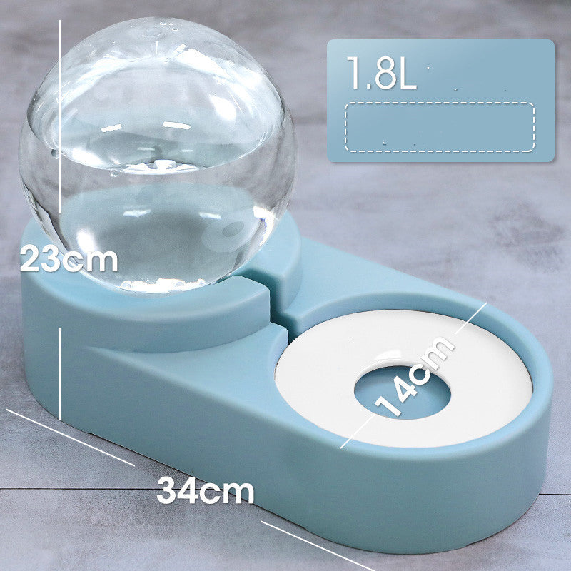 Automatic Bubble Ball Food And Water Dispenser Pet Feeder 1.8L