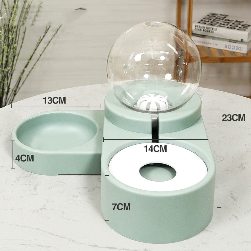 Automatic Bubble Ball Food And Water Dispenser Pet Feeder 1.8L