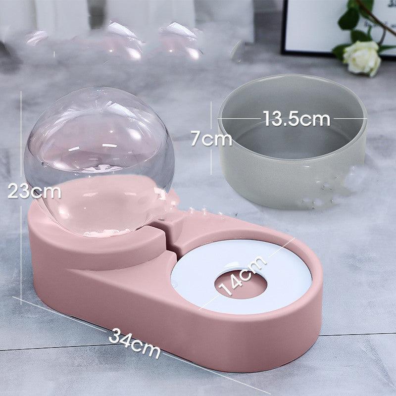 Automatic Bubble Ball Food And Water Dispenser Pet Feeder 1.8L
