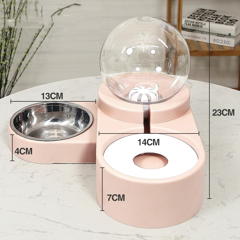 Automatic Bubble Ball Food And Water Dispenser Pet Feeder 1.8L