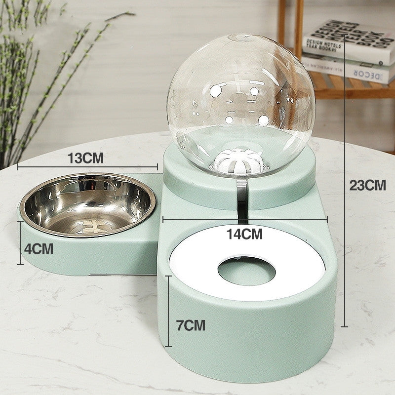 Automatic Bubble Ball Food And Water Dispenser Pet Feeder 1.8L