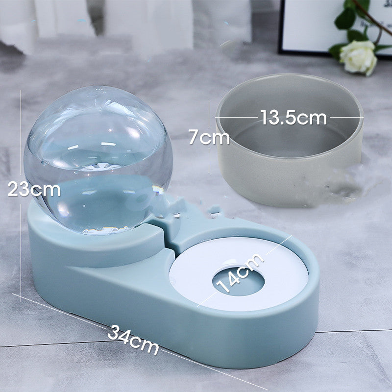 Automatic Bubble Ball Food And Water Dispenser Pet Feeder 1.8L