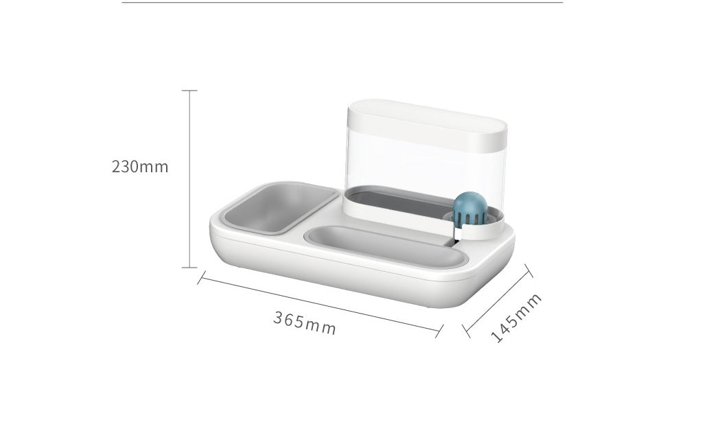 Automatic Pet Feeder Bowl Drinking Fountain 1.5L Capacity For Feeding And Hydration