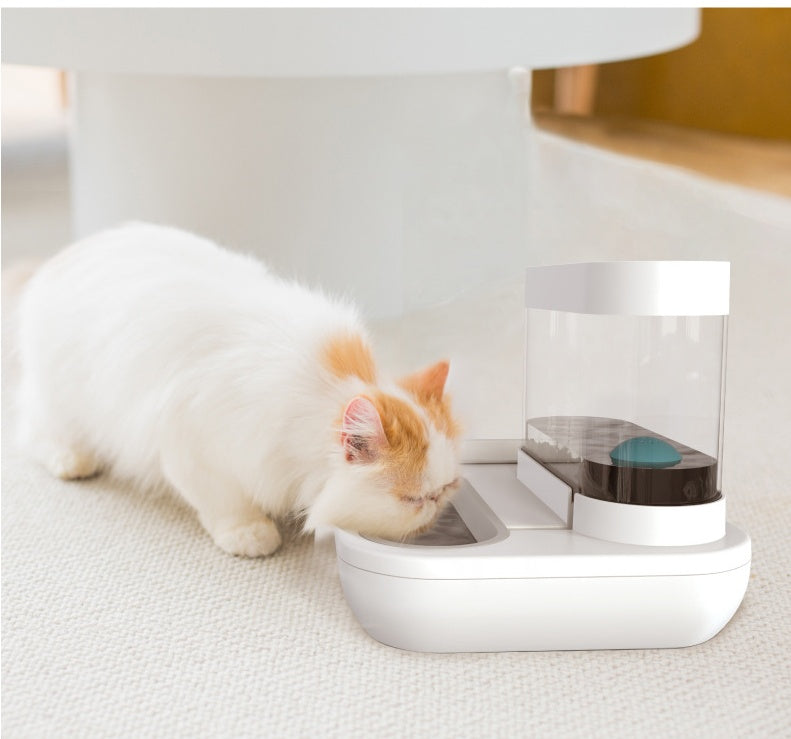 Automatic Pet Feeder Bowl Drinking Fountain 1.5L Capacity For Feeding And Hydration