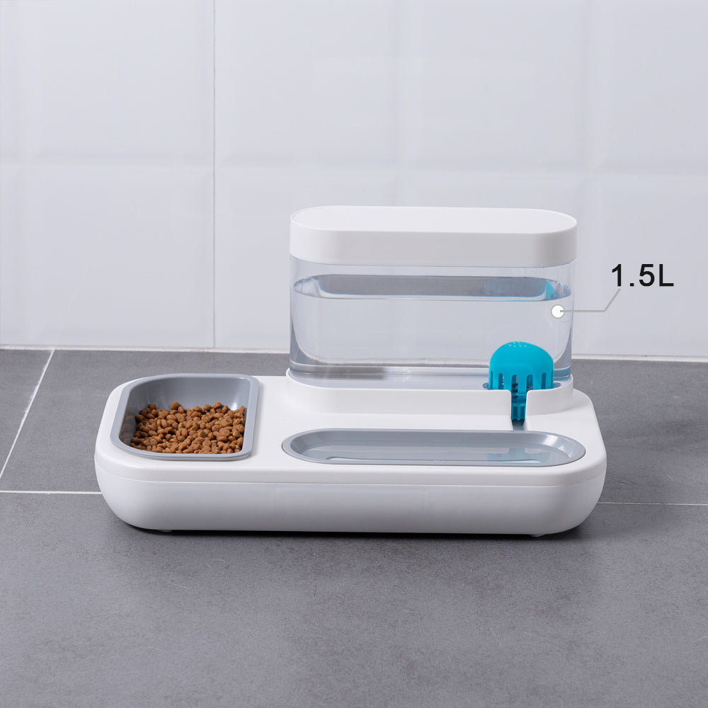 Automatic Pet Feeder Bowl Drinking Fountain 1.5L Capacity For Feeding And Hydration