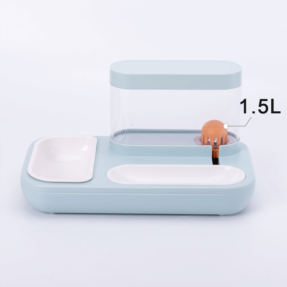 Automatic Pet Feeder Bowl Drinking Fountain 1.5L Capacity For Feeding And Hydration