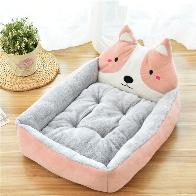 Large Warm Cozy Pet Bed Soft Fleece Nest Basket For Comfort And Rest