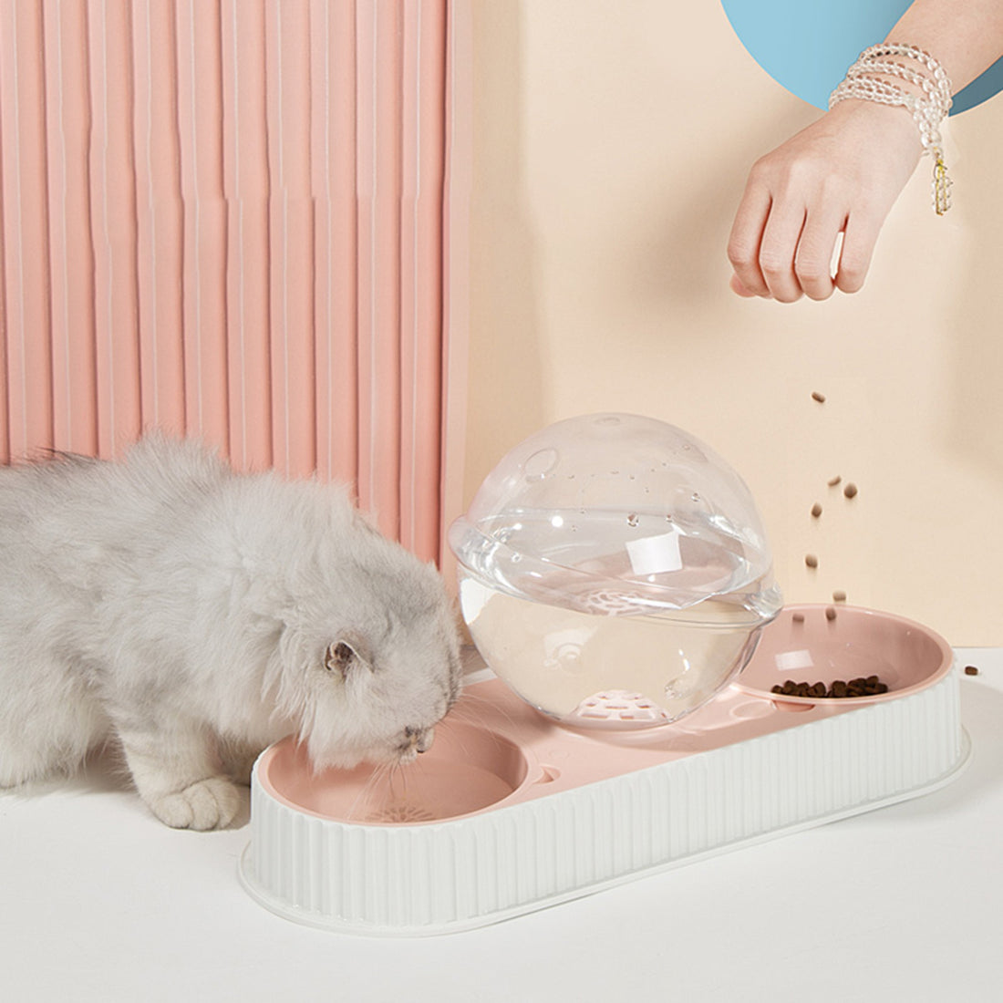 Automatic Plastic Pet Feeder Water Bowl For Food And Drink Supply