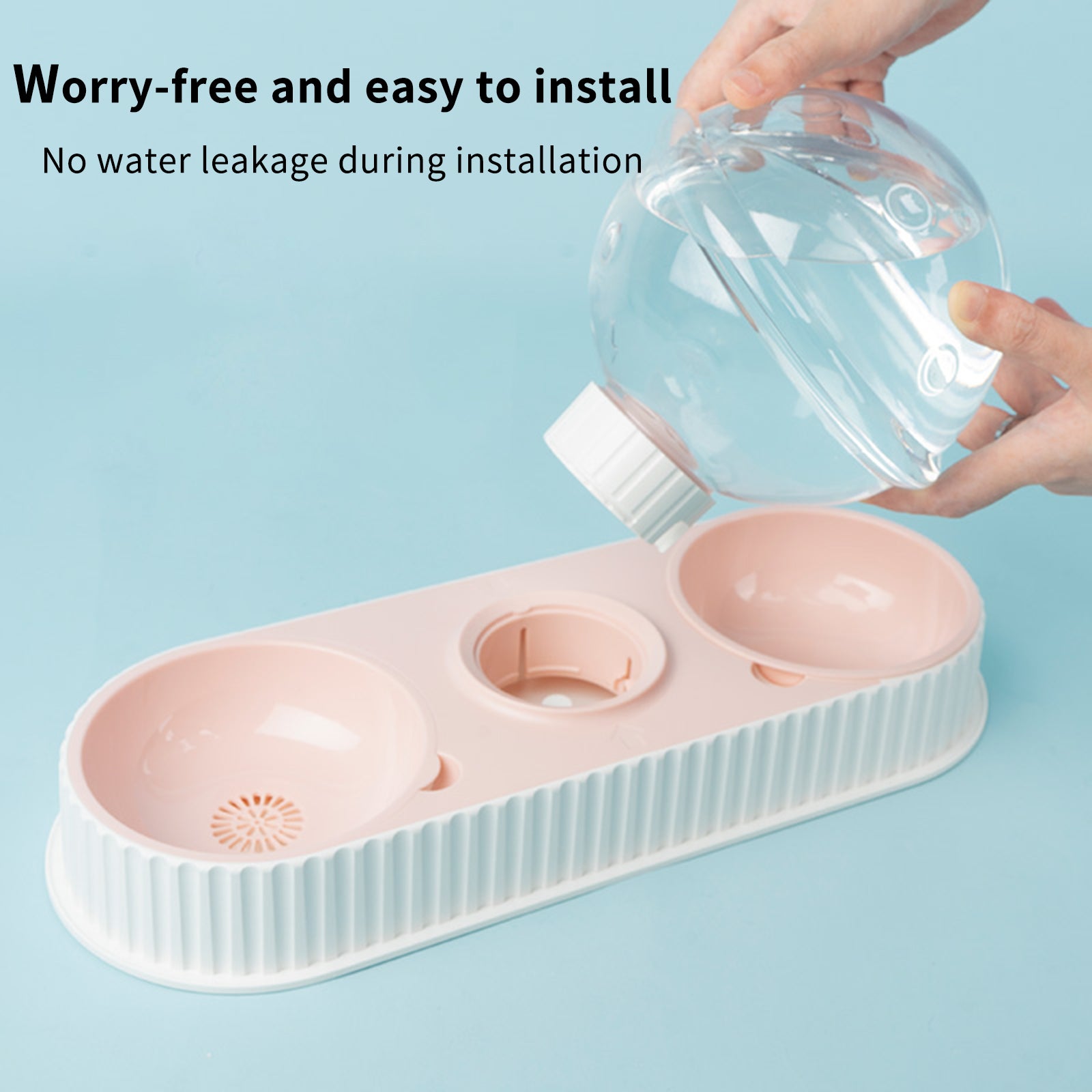 Automatic Plastic Pet Feeder Water Bowl For Food And Drink Supply