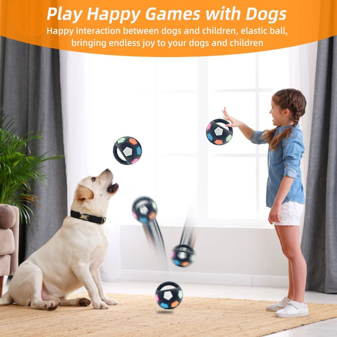Durable Pet Football Tennis Ball Toy With Squeaky Teething Design