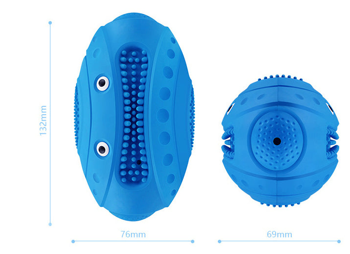 Vocal Rugby Pet Toy With Durable Natural Rubber Molar Design