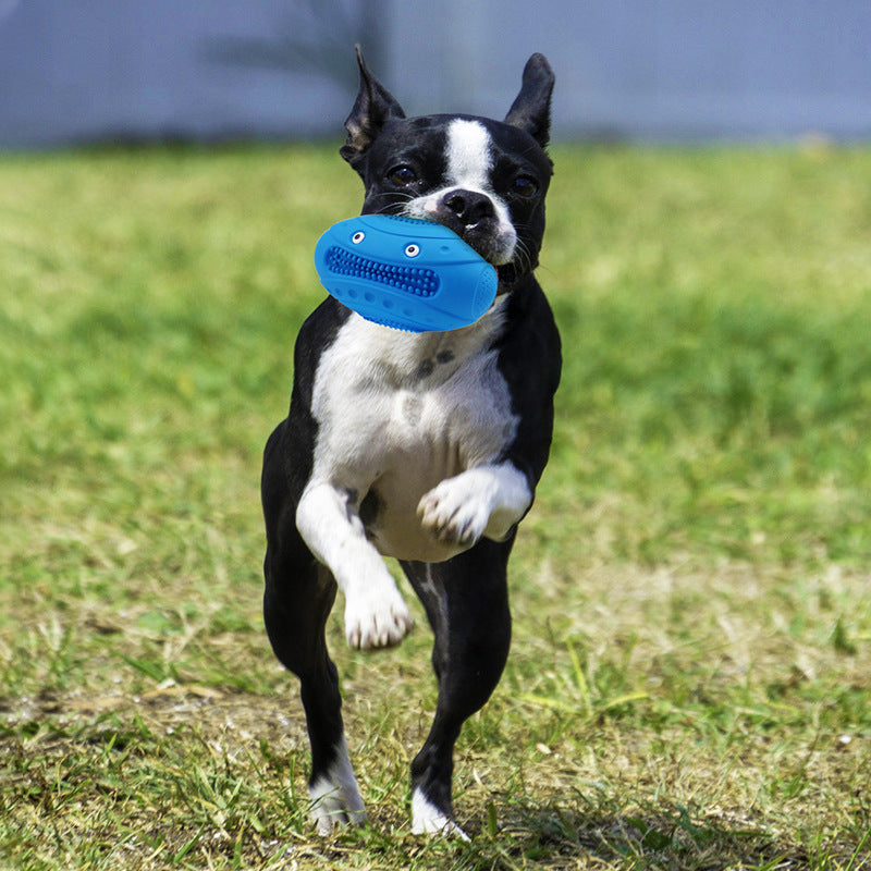 Vocal Rugby Pet Toy With Durable Natural Rubber Molar Design