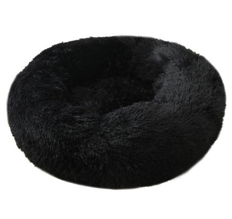Soft Thick Cotton Plush Round Pet Bed For Cozy Comfort And Rest