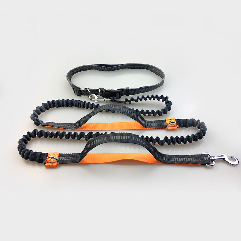 Reflective Multi Function Elastic Pet Leash Running Traction Lead