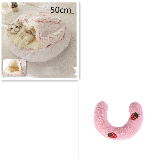 Bed Pet Winter Bed Round Plush Warm Bed House Soft Long Plush Pets Bed Pet Products