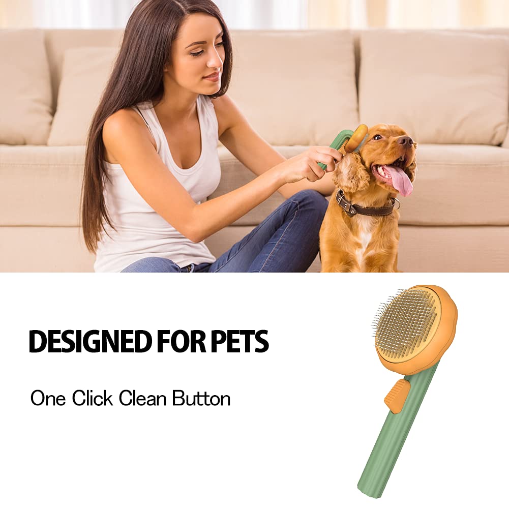 Self Cleaning Pet Slicker Brush Gentle Undercoat Mat Removal Grooming Tool