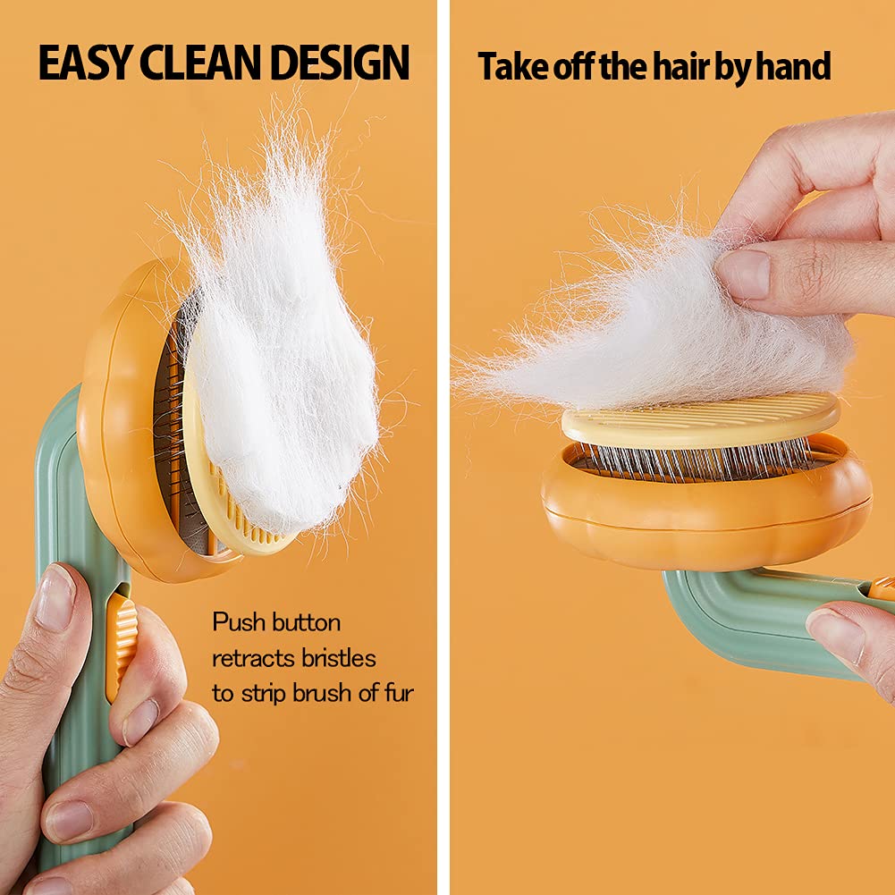 Self Cleaning Pet Slicker Brush Gentle Undercoat Mat Removal Grooming Tool