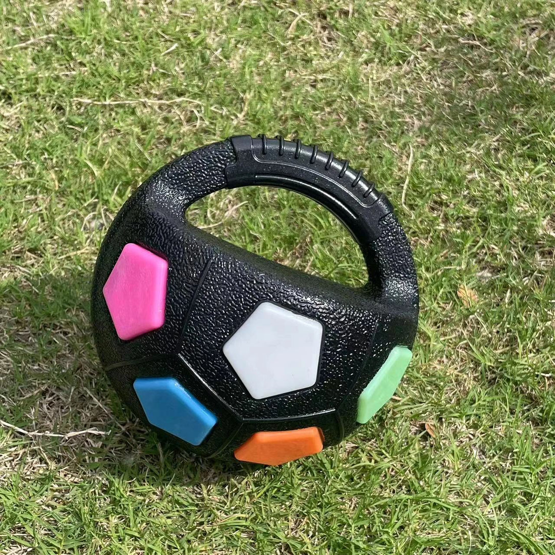 Durable Pet Football Tennis Ball Toy With Squeaky Teething Design