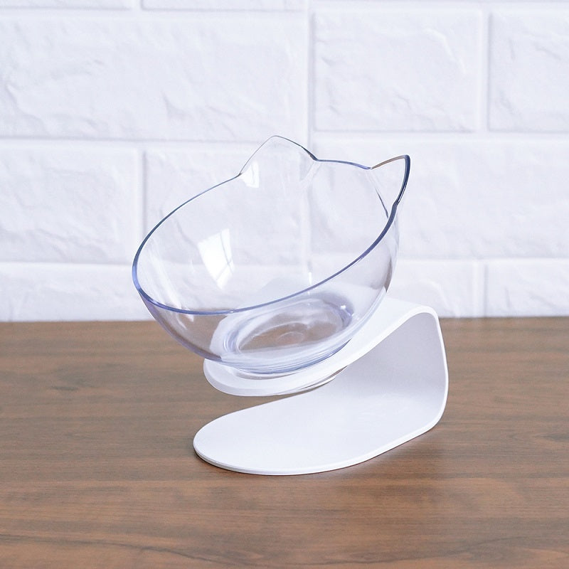 Non Slip Double Bowl Raised Stand Pet Feeder Transparent Food And Water Station