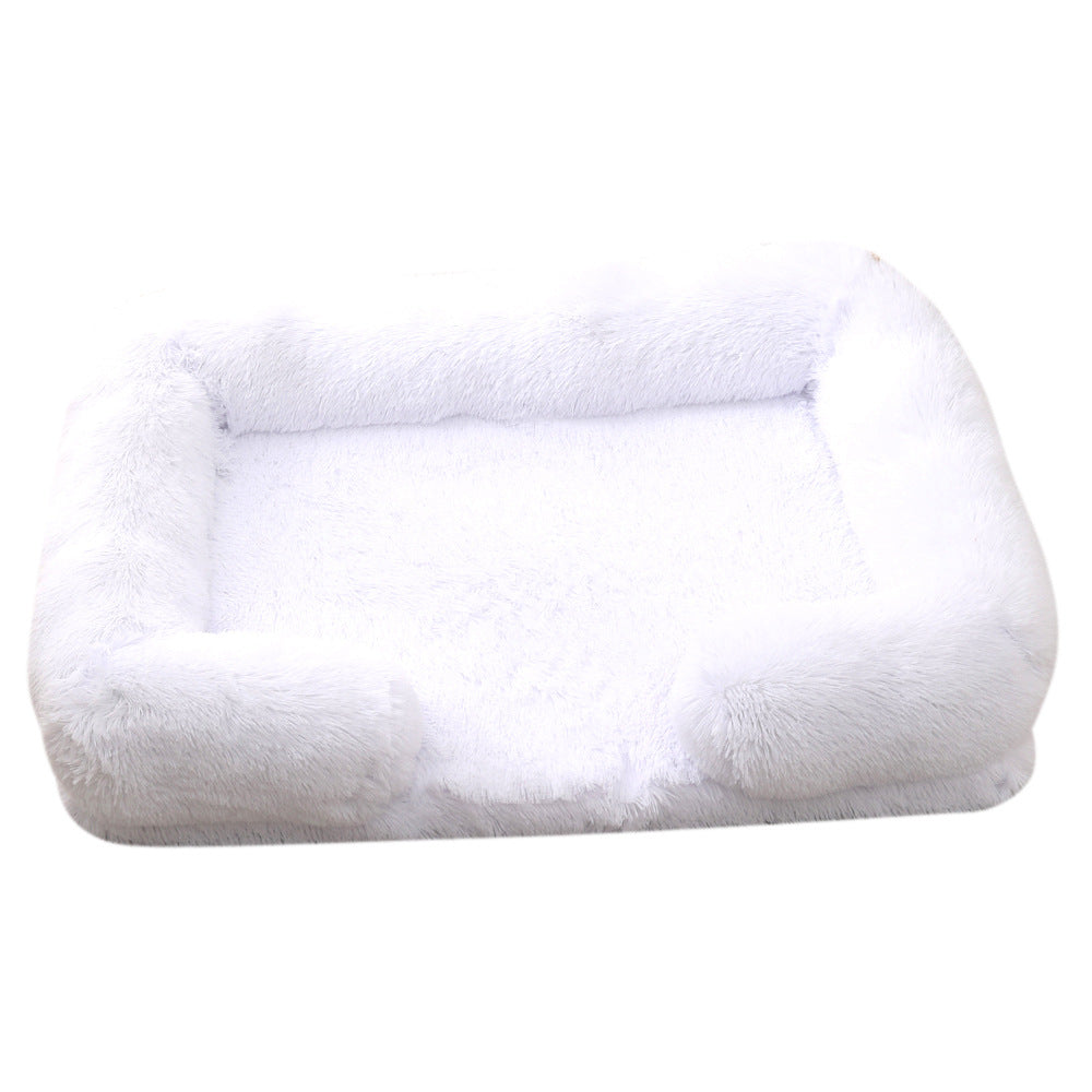 Plush Round Pet Bed Winter Warm Sleeping Nest For Comfort
