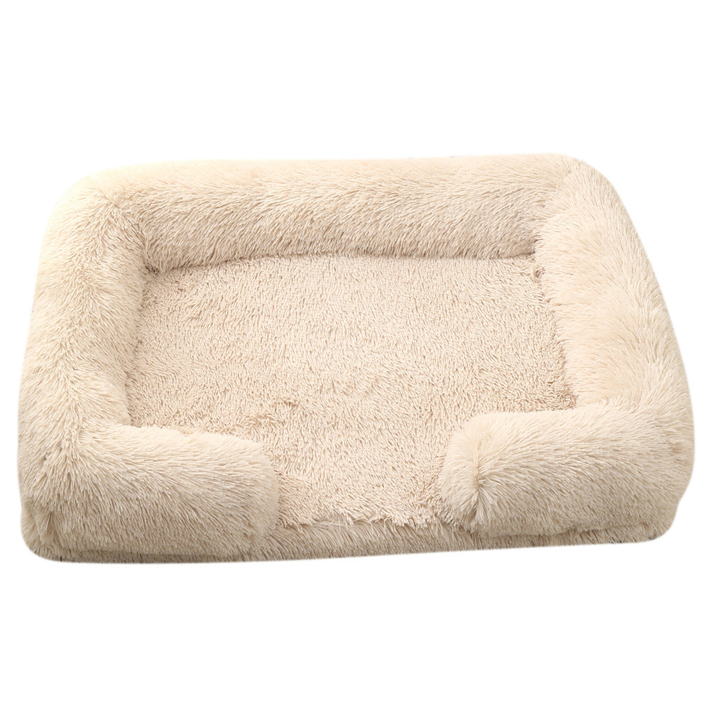 Plush Round Pet Bed Winter Warm Sleeping Nest For Comfort