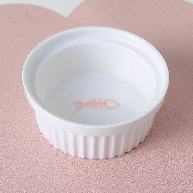 Bowl Ceramic Double Bowl Water Bowl Tall Diagonal Pet Bowl supplies