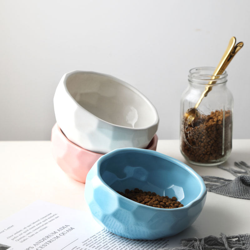 Pet bowl oblique mouth bowl food bowl method bucket food bowl