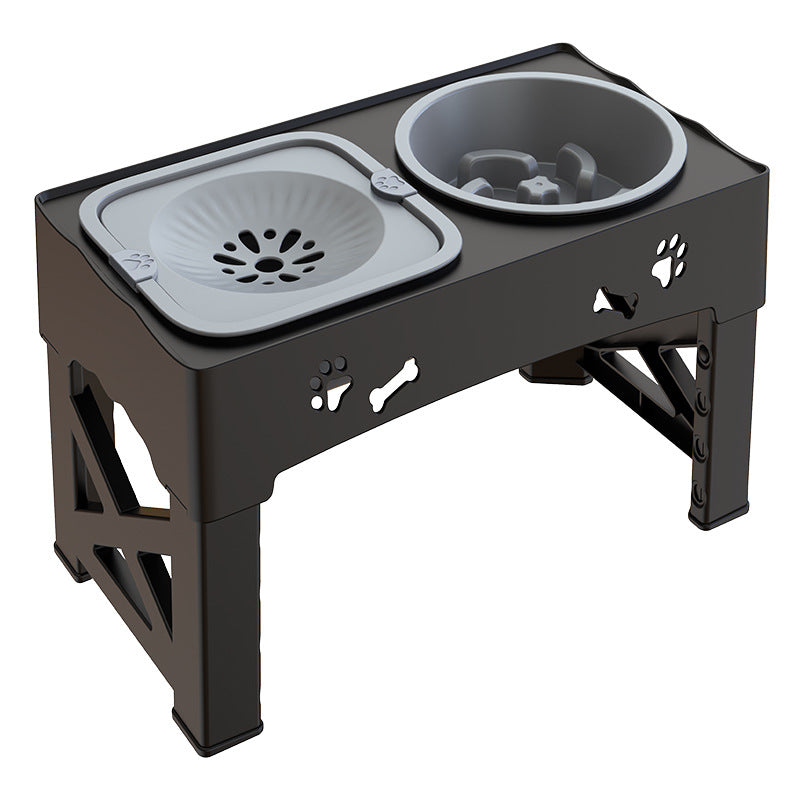 Pet Stainless Steel Double Bowl Elevated Feeder Durable Feeding Station
