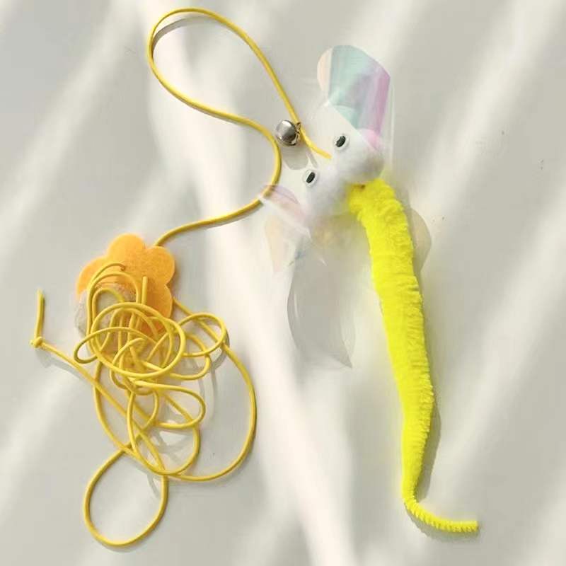 Interactive Telescopic Hanging Mouse Rope Pet Toy For Play And Activity