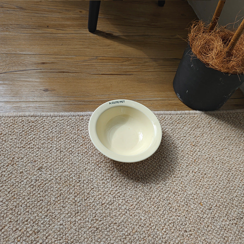 Pet Ceramic Double Bowl Anti-Tip Elevated Food And Water Holder
