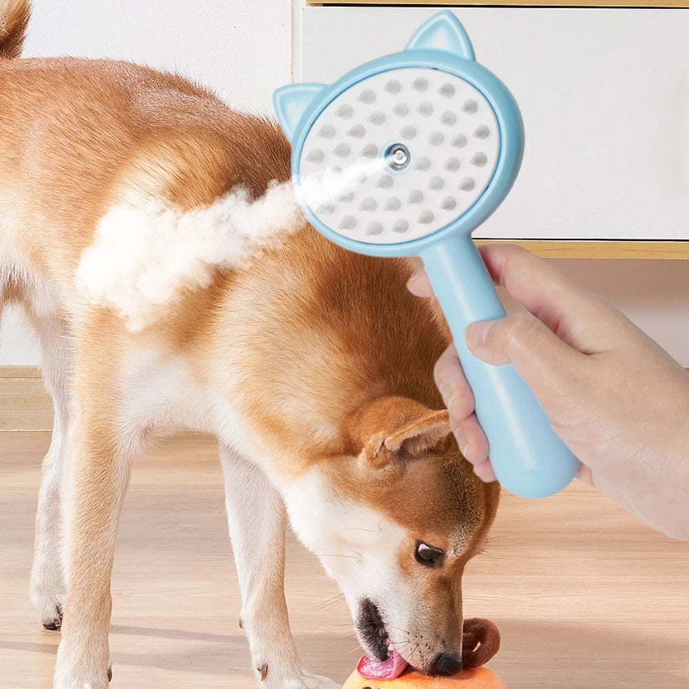 Rechargeable Self Cleaning Pet Slicker Brush With Mist Grooming Tool