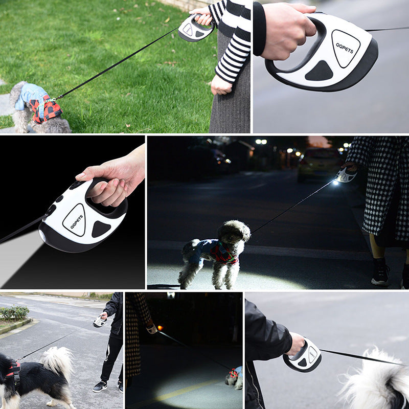 Automatic Retractable Pet Leash With LED Light Safety Control Rope