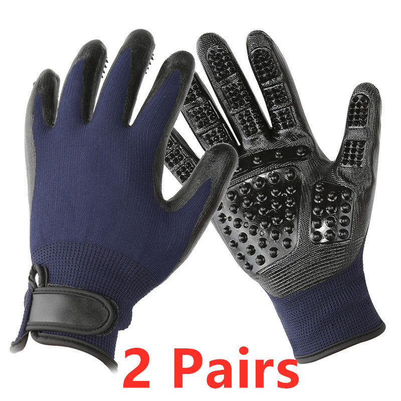 Soft Rubber Pet Grooming Glove Shedding Hair Remover Massage Brush