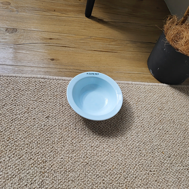 Pet Ceramic Double Bowl Anti-Tip Elevated Food And Water Holder