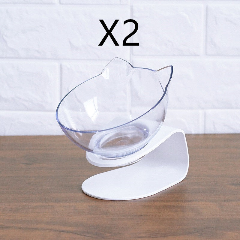 Non Slip Double Bowl Raised Stand Pet Feeder Transparent Food And Water Station